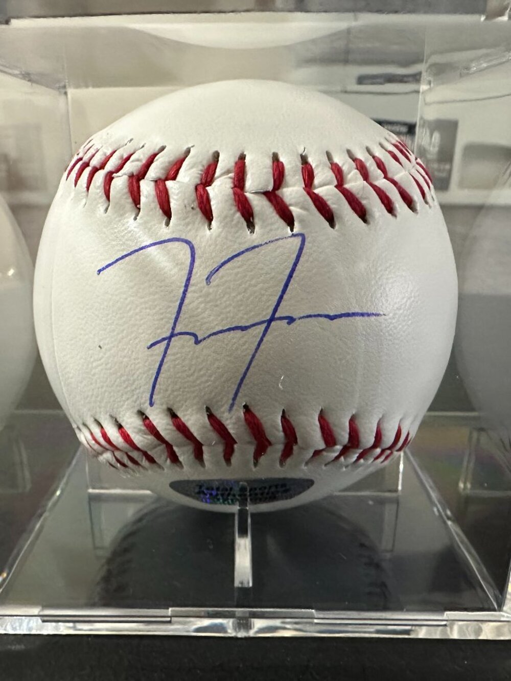 FREDDIE FREEMAN SIGNED LA DODGERS AUTOGRAPHED RAWLINGS BASEBALL IN CUBE wCOA 862
